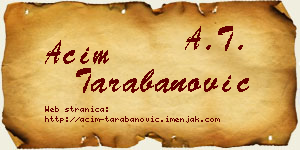 Aćim Tarabanović vizit kartica